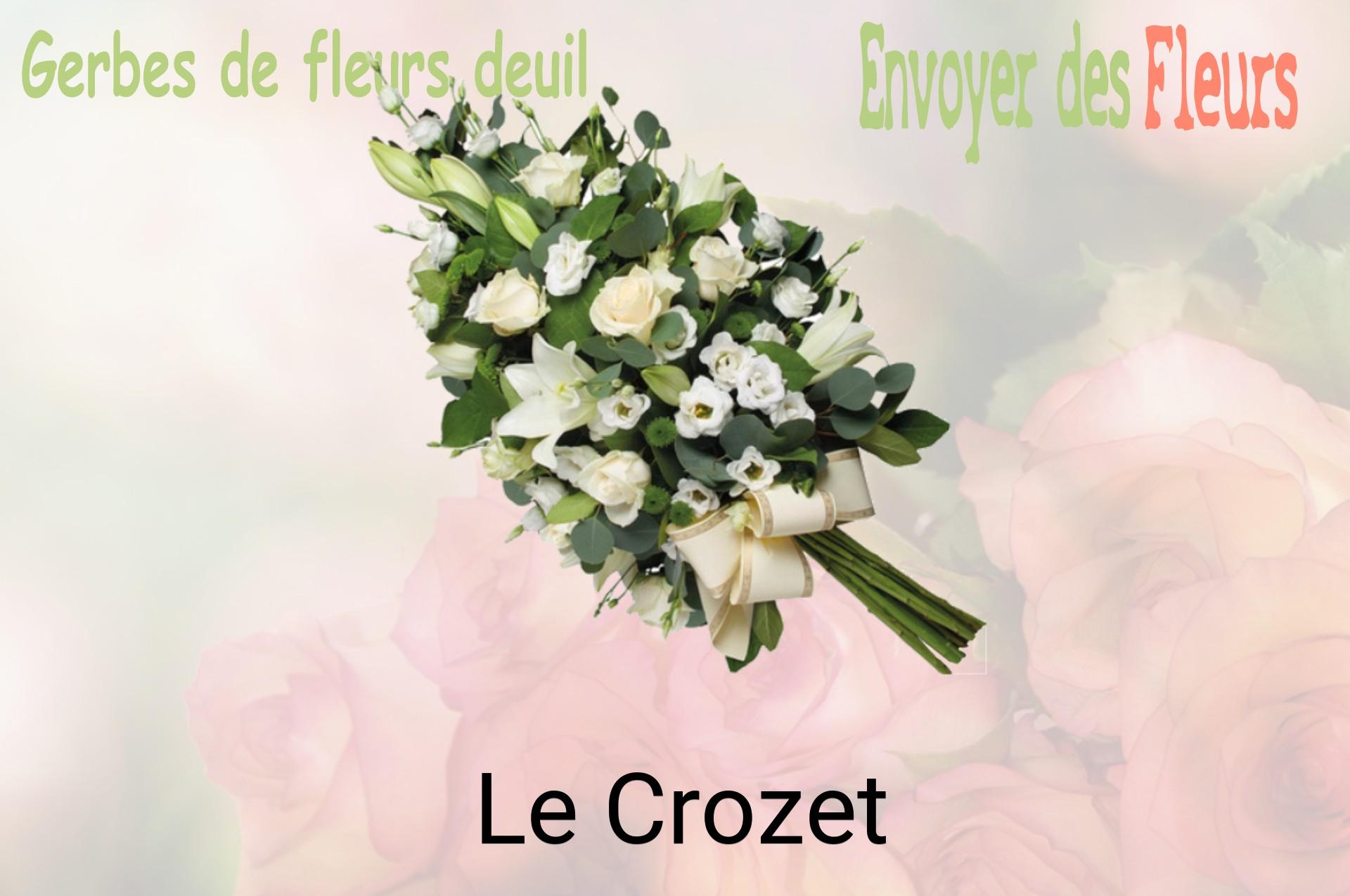 Gerbe de fleurs de deuil livrée à Le Crozet